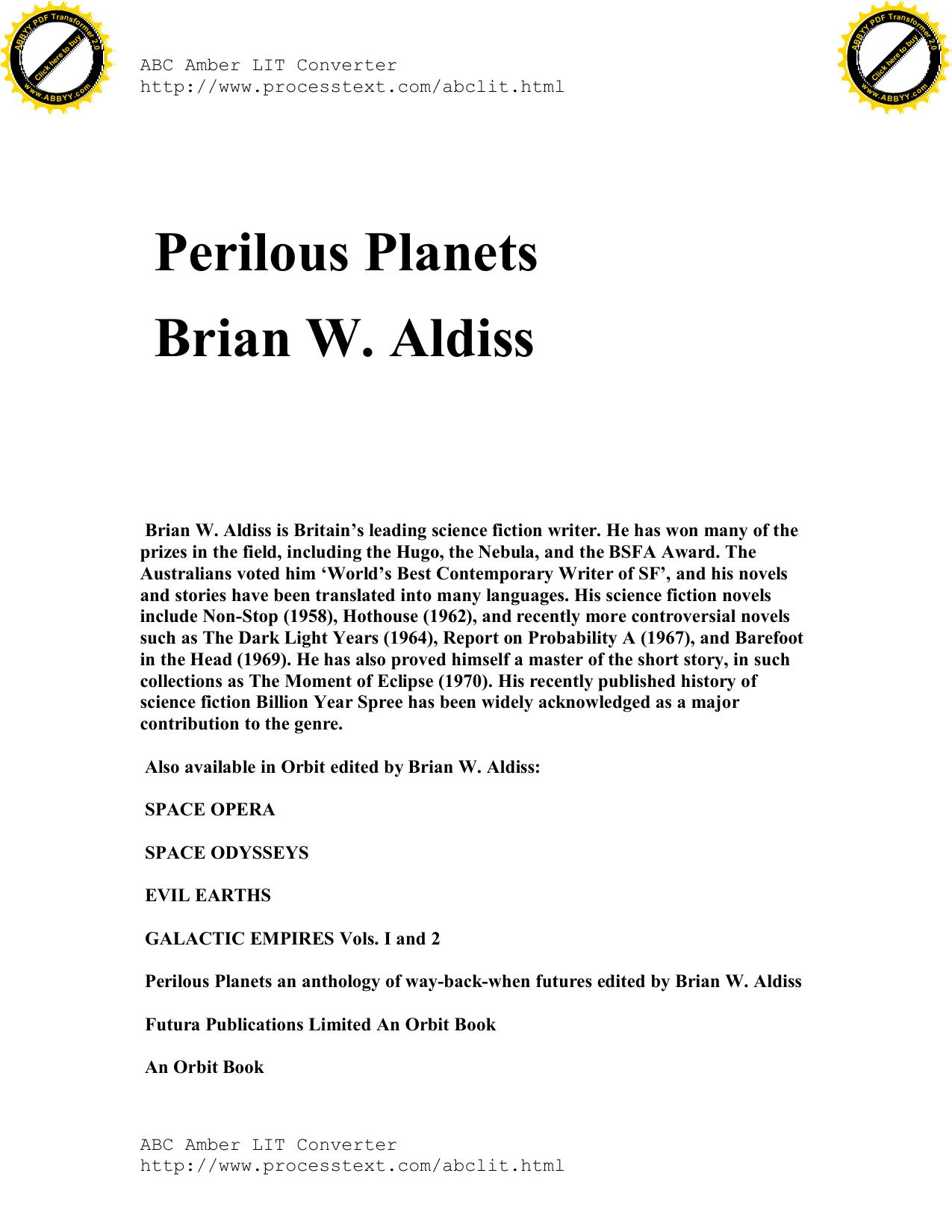 Aldiss, Brian W - Periloud Planets