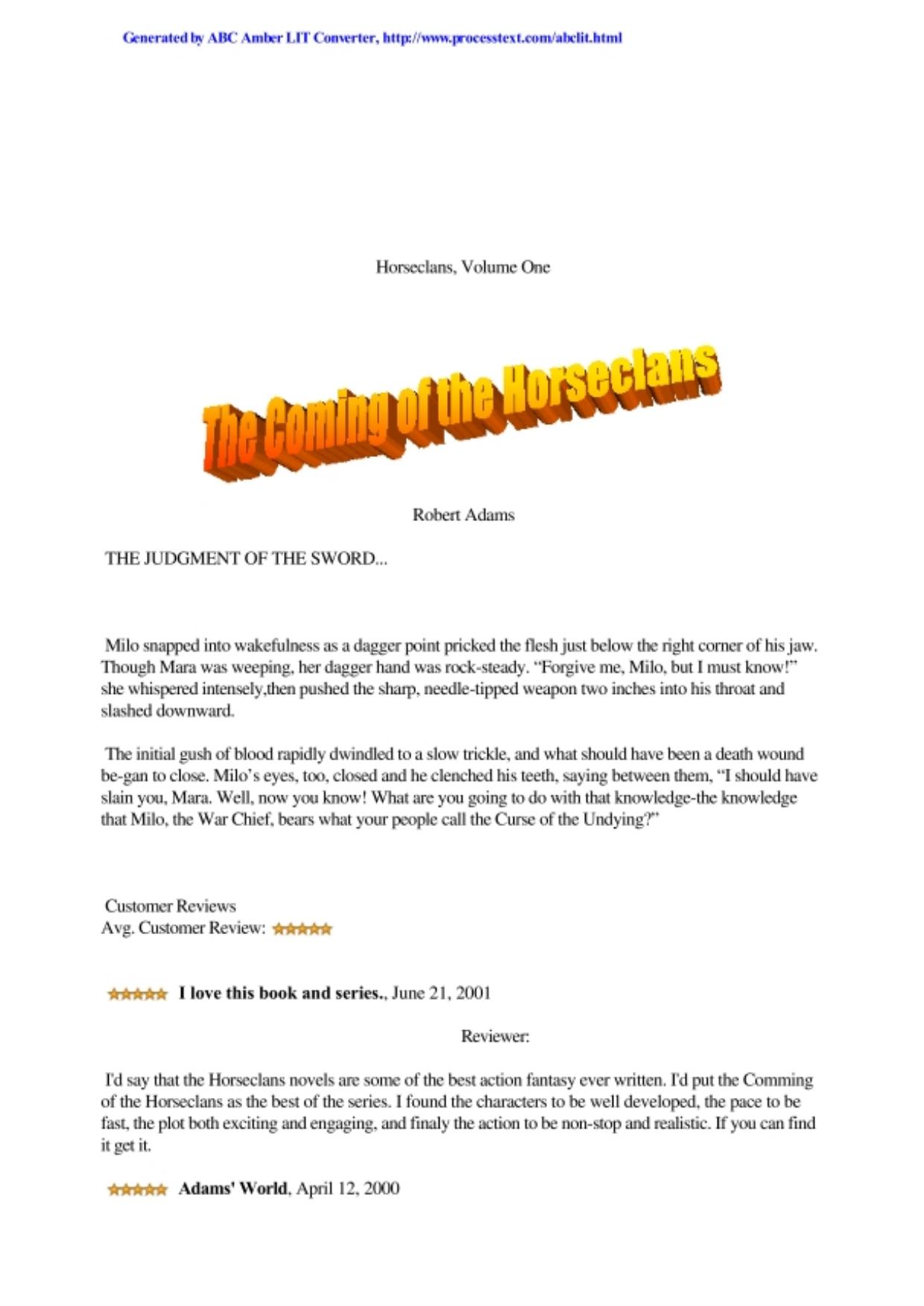 Adams, Robert - Horseclans 01 - The Coming Of The Horeseclans