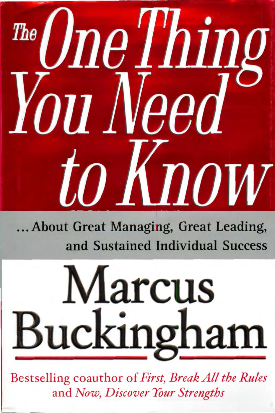 [Buckingham, 2005] The One Thin