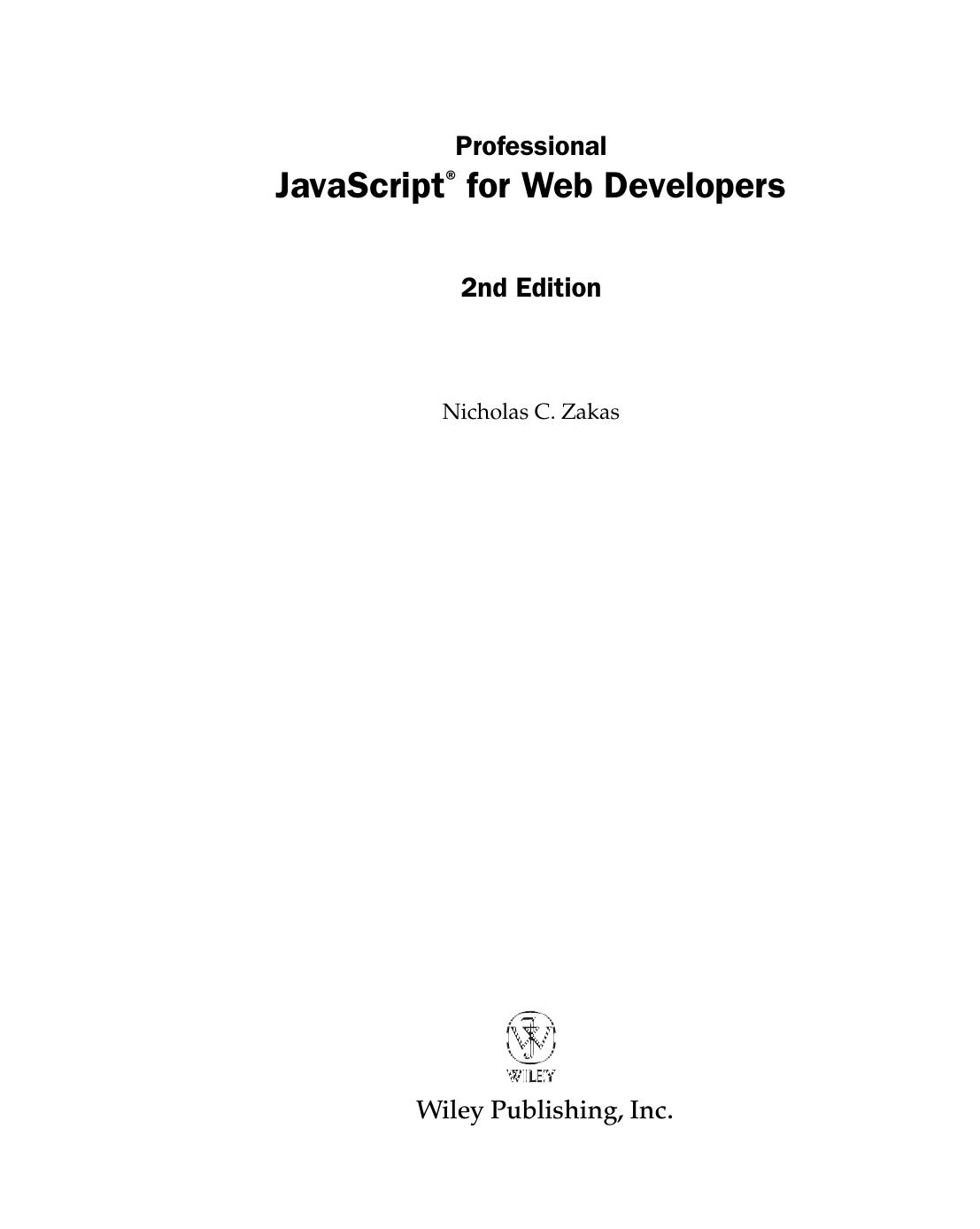 Wrox Press Professional JavaScript for Web Developers 2nd (2009)