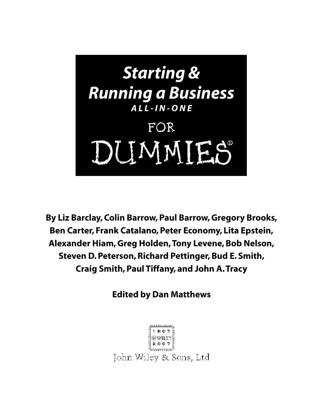 Wiley Starting & Running a Busi