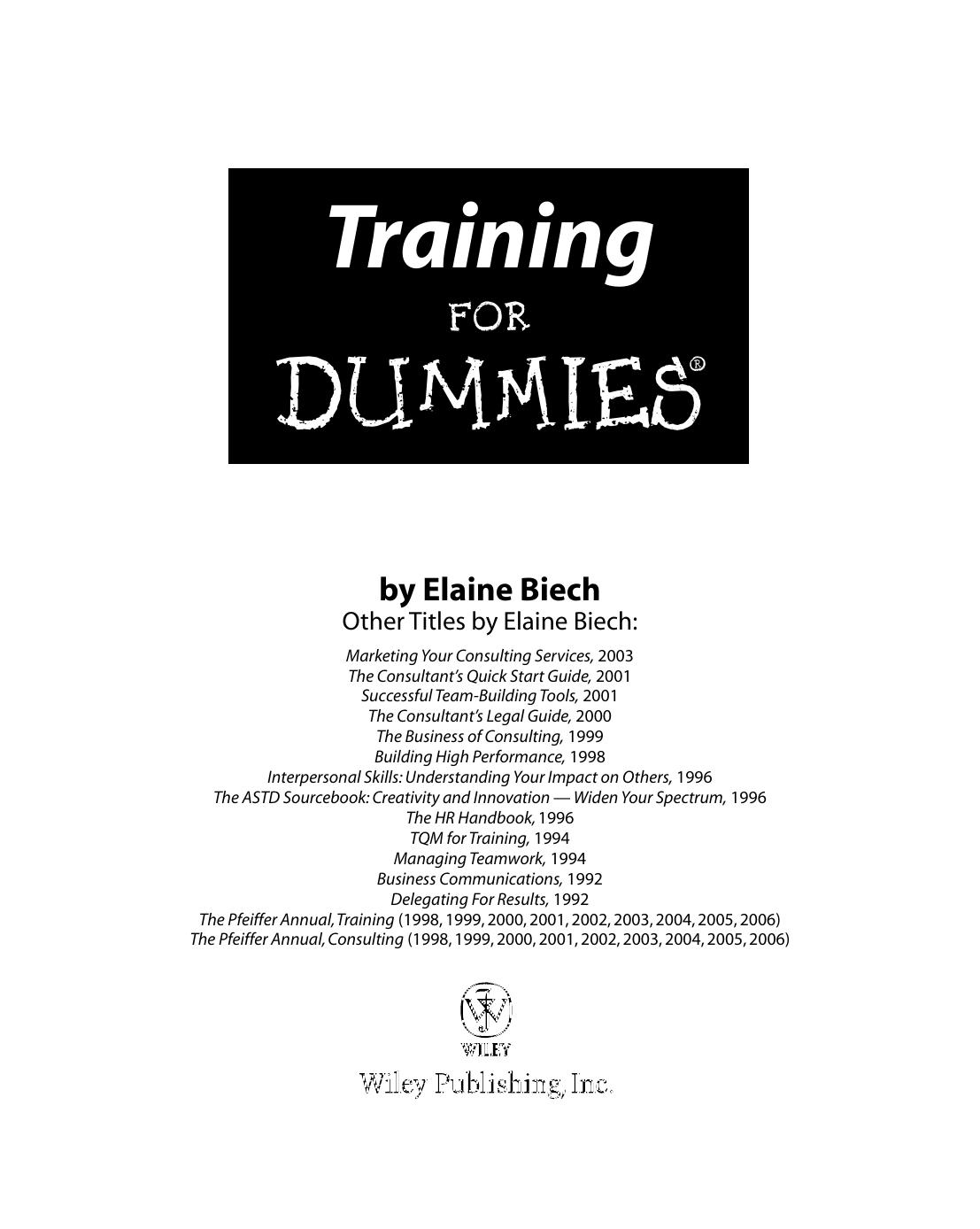 Training For Dummies - Unknown