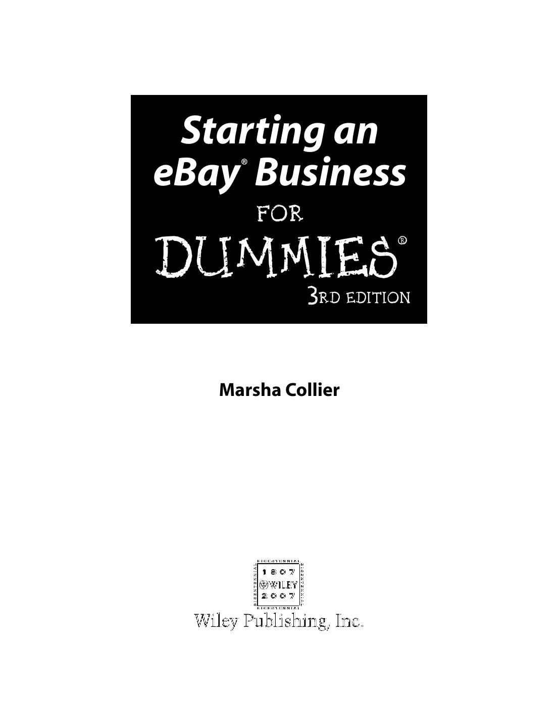 Starting an eBay Business for Dummies