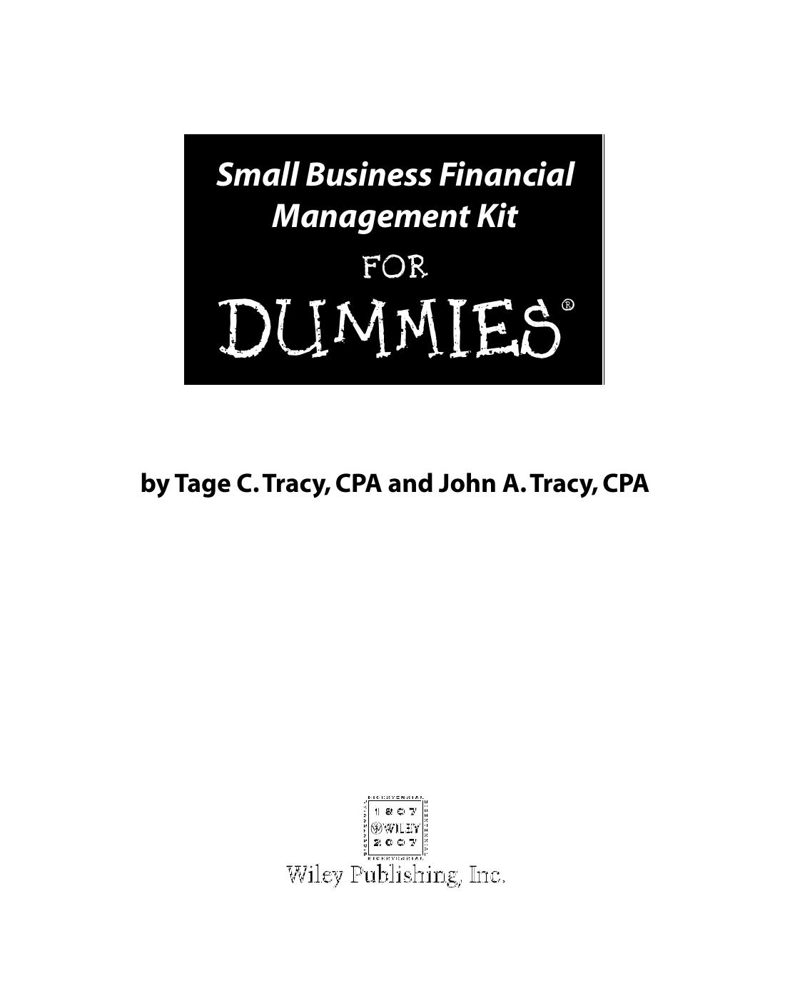 Small Business Financial Mangement Kit for Dummies