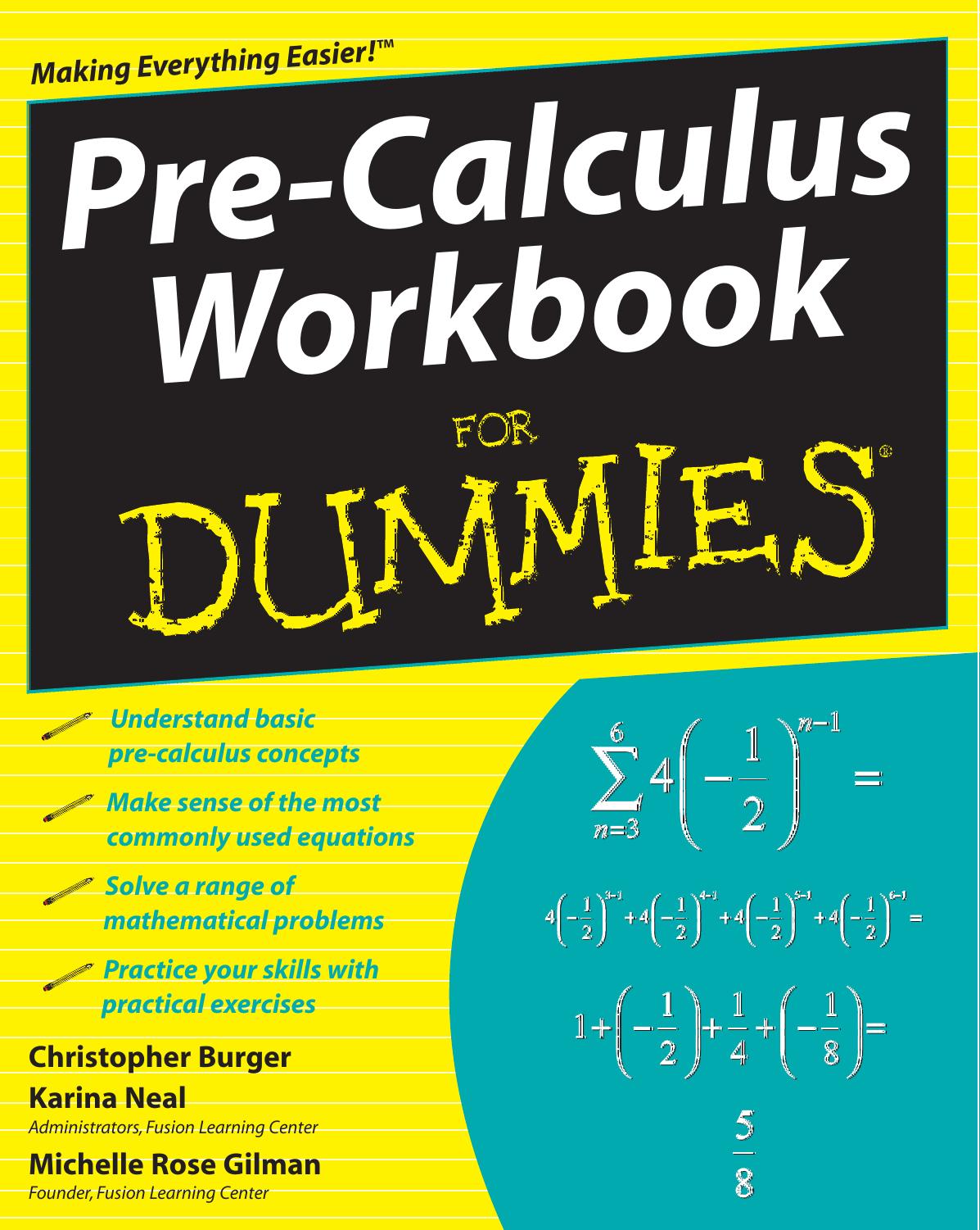 Pre-Calculus Workbook for Dummies